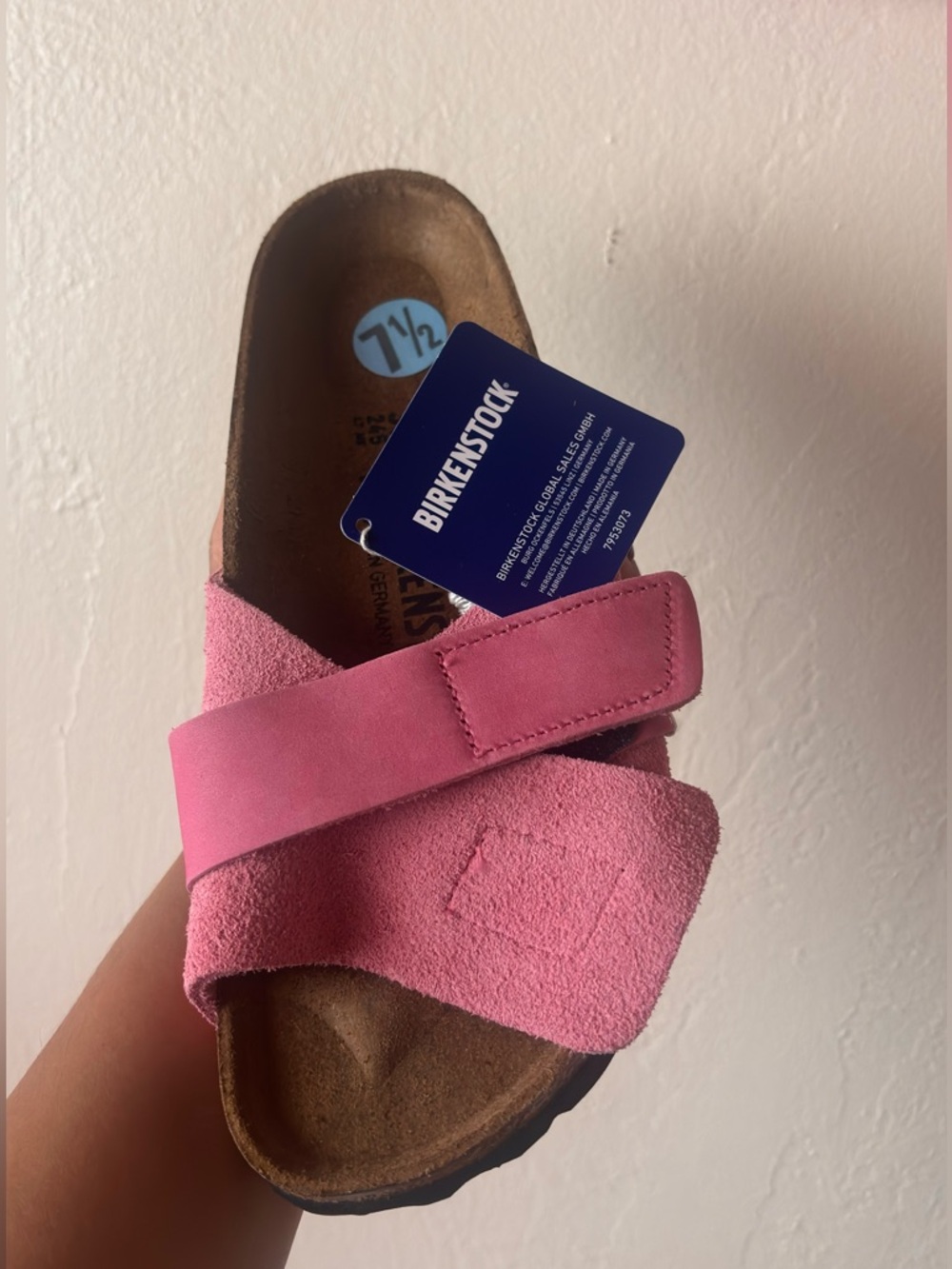 Birkenstock Pink Suede Slide Sandal